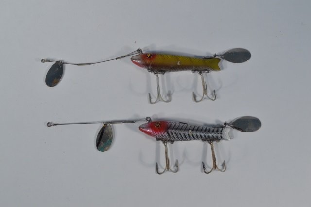 Two Heddon Spook Fishing Lures: From the Andy Reece Estate, longtime Western NY collector.