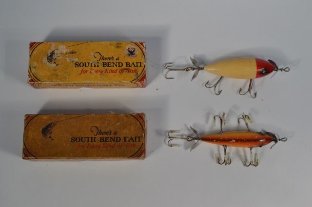 Two South Bend Fishing Lures with Boxes: From a Northern New York Estate.