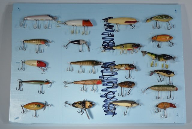 21 Assorted Fishing Lures: Various Makers such as Heddon and Shakespeare