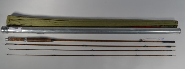 Hardy 9' Fly Rod: Three piece, two tip. "The Fairchild Rod". With bag and aluminum tube. From the Andy Reece Estate, longtime Western NY collector.