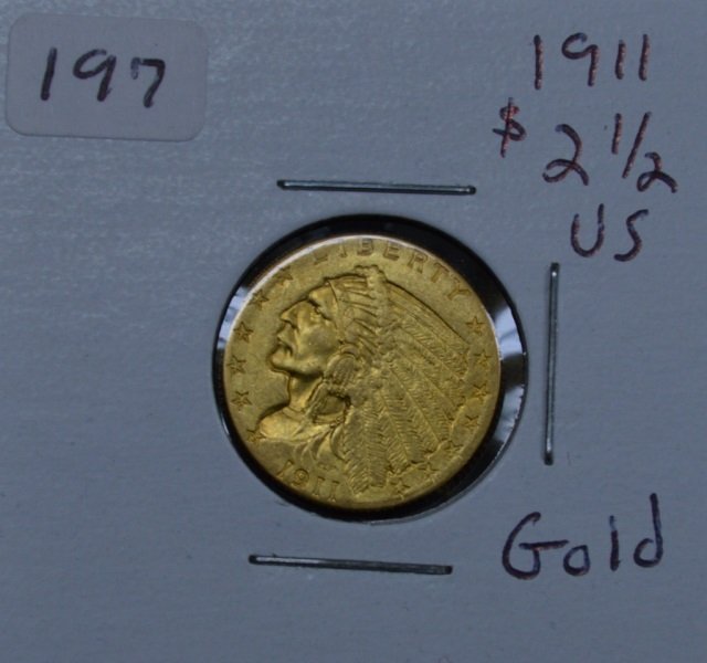 1911 US Gold $2 1/2 Coin (1 of 2)