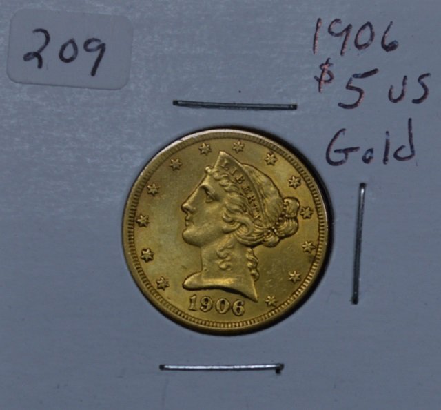 1906 US Gold $5 Coin (1 of 2)