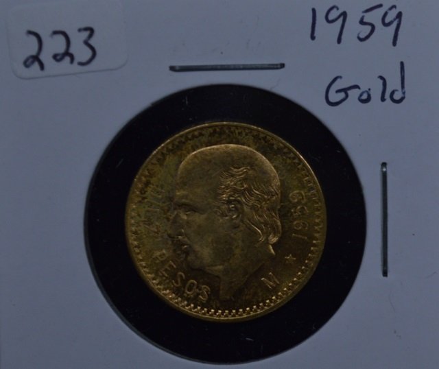 1959 Mexican Gold Diez Pesos Coin (1 of 2)
