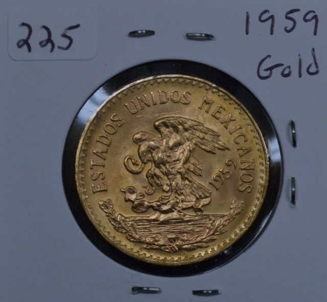 1959 Mexican Gold Veinte Pesos Coin (1 of 2)