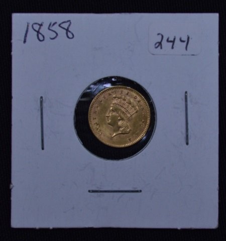 1858 US $1 Gold Coin (1 of 2)