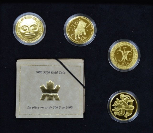 Four Canadian Gold $200 Coins (1997-2000) (1 of 2)