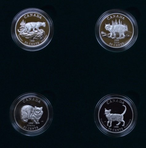 1999 Candian Sterling Silver 50 Cent 4 Coin Set (1 of 1)