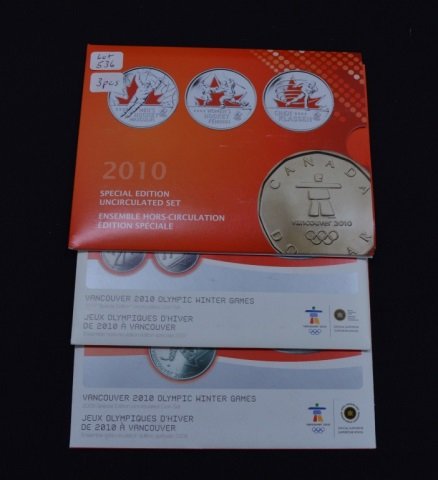 Three 2010 Canadian Vancouver Olympic Coin Sets (1 of 1)