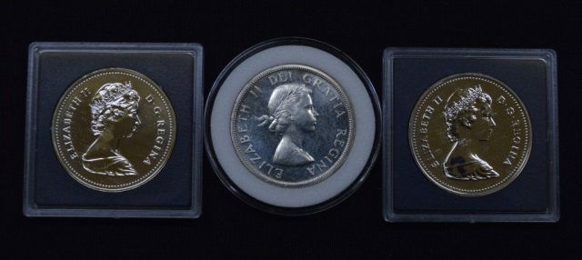 3 Canadian Silver Dollars -  1959, 1982, 1981 (1 of 2)
