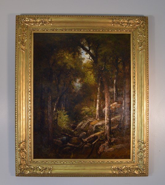 G. W. King Large Oil on Canvas - Wooded Landscape (1 of 5)