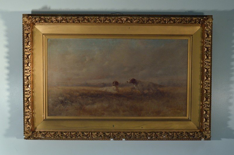Darwin Styles Oil on Canvas of Bird Hunting Dogs Aug 14, 2015