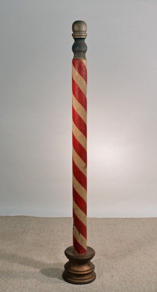 Early Wooden Painted Barber Pole (1 of 3)