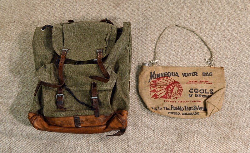 Quality Canvas Hiking Back Pack with Leather Trim (1 of 1)