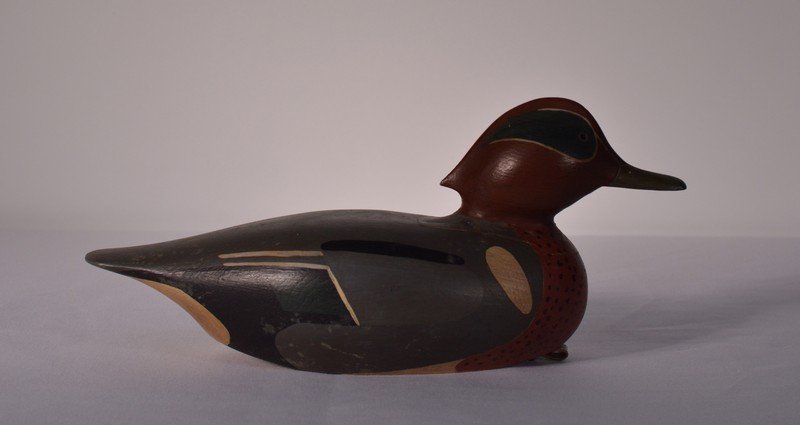 Frank Dobbins Drake Green Wing Teal Duck Decoy (1 of 3)