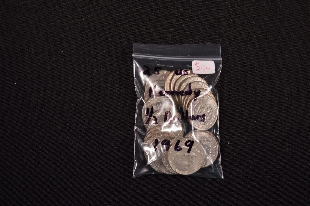 25 U.S. Kennedy Half Dollars (1969) (1 of 1)