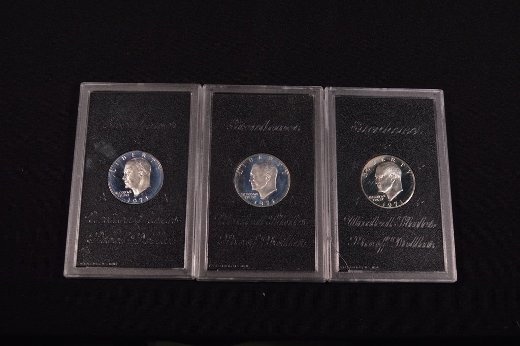 Three 1971 Eisenhower Proof Dollars (1 of 1)