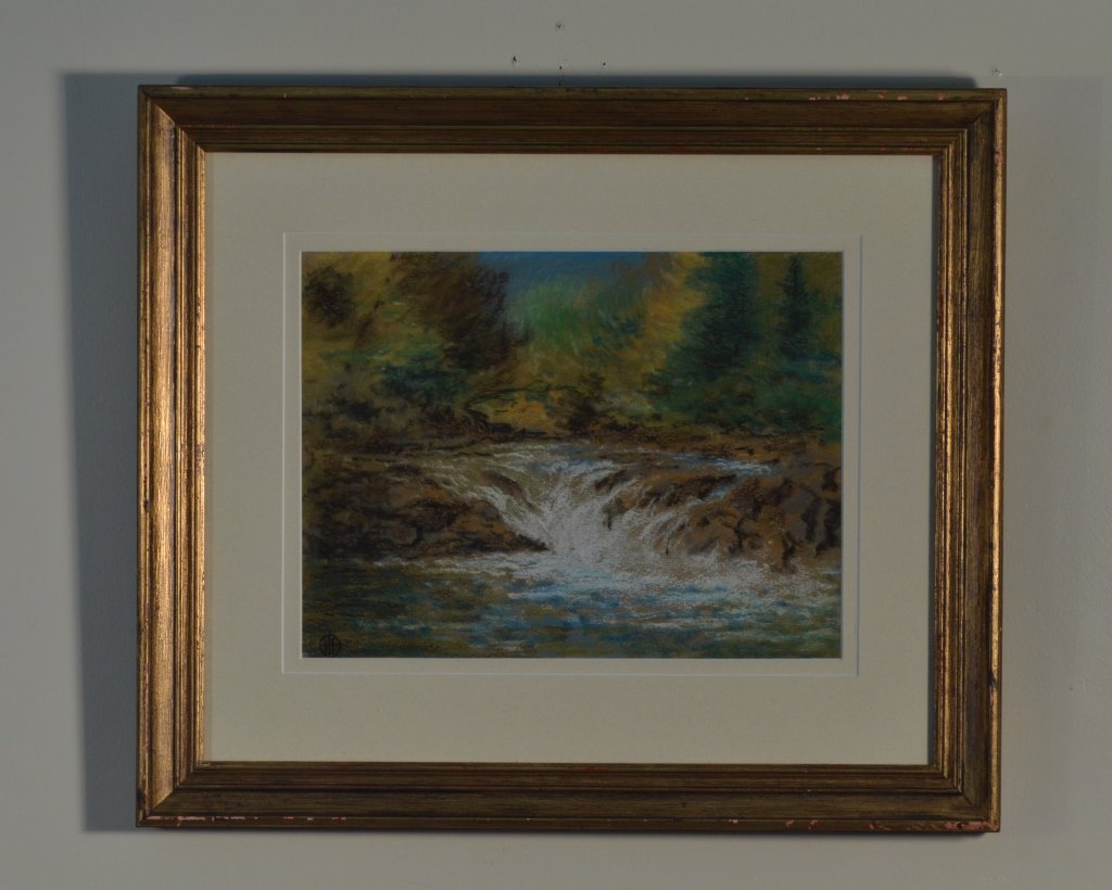 Pastel Painting  the "Upper Falls" Raquette River (1 of 3)