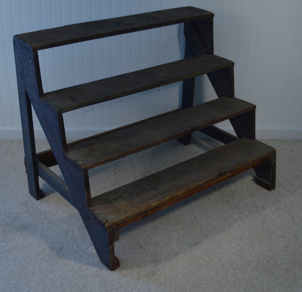 Country Green Painted Step Style Plant Stand (1 of 2)