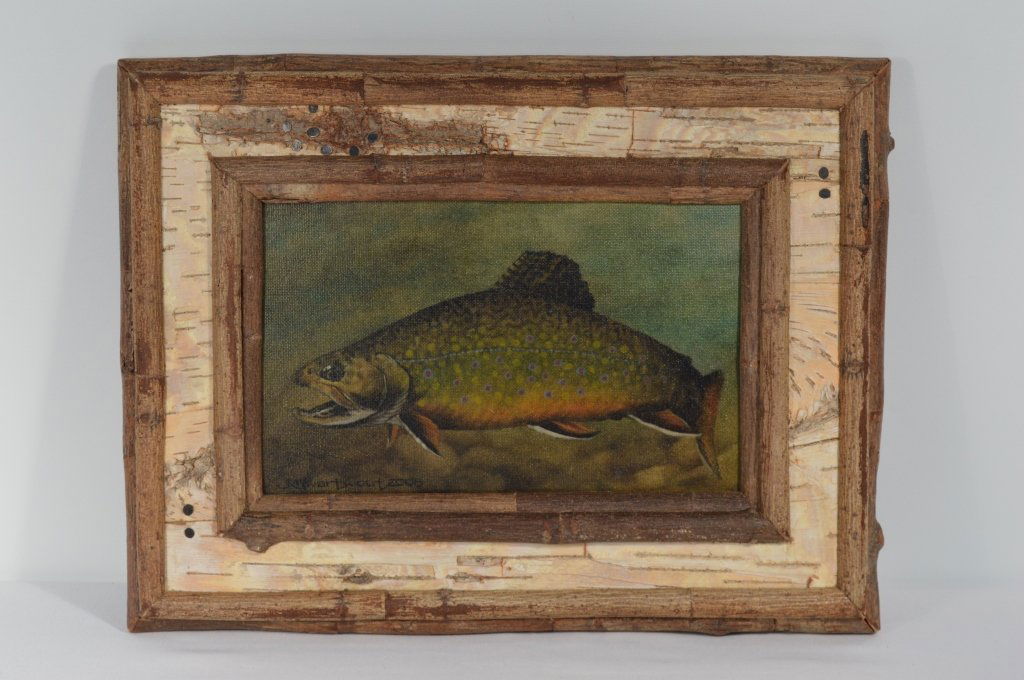 Trout Painting on Canvas Signed J. Swartwout 2008 (1 of 3)