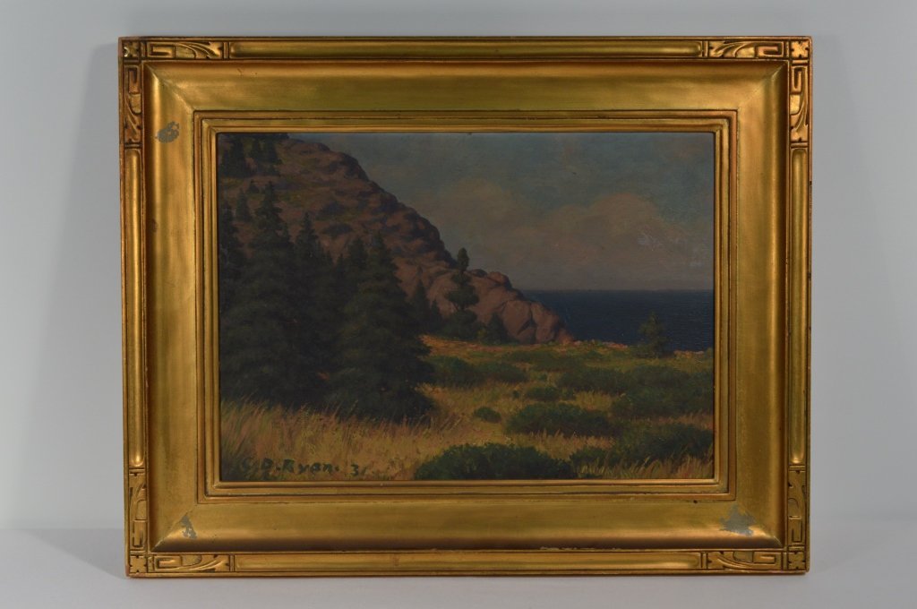 C.D. Ryan 1931 Oil on Board - Coastal Landscape (1 of 5)