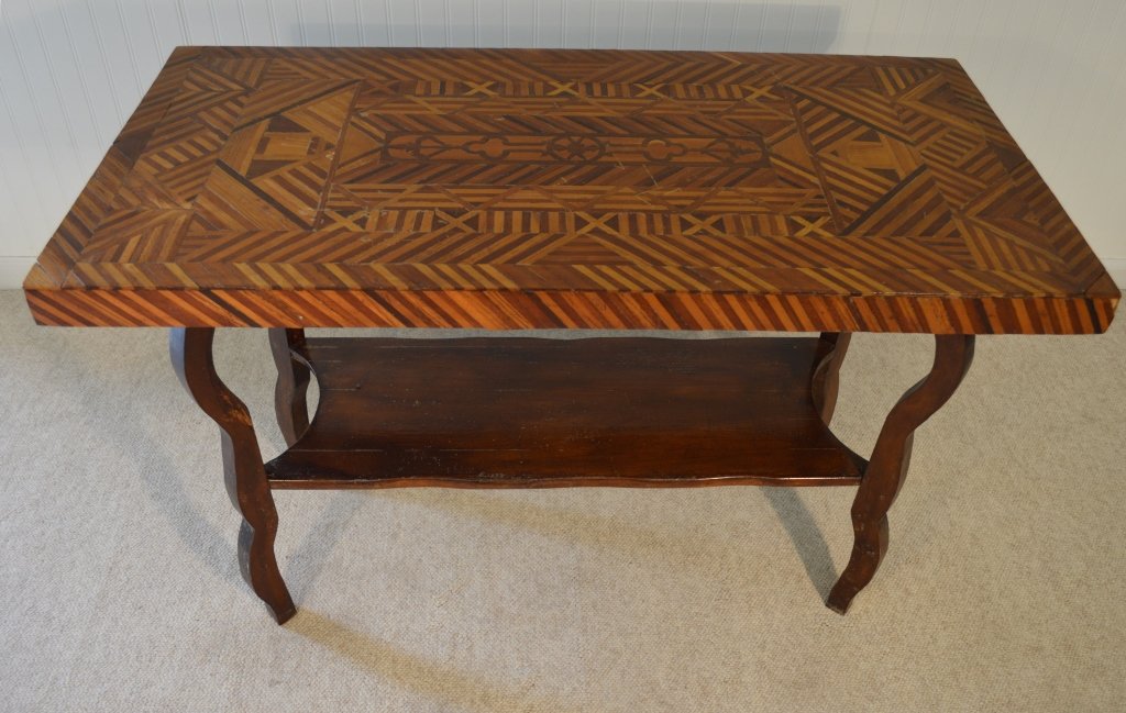 Tramp Art Table Made by Willis Coleman, Colton, NY (1 of 3)