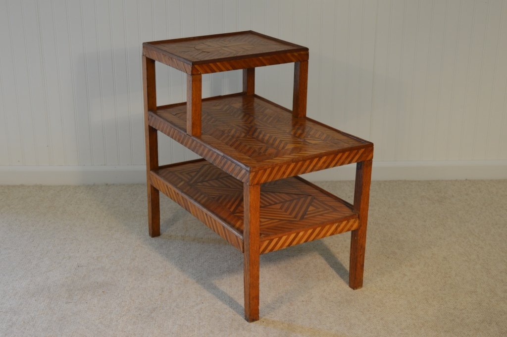 Tramp Art Mosaic Top End Stand Made by Willis Coleman (1 of 2)