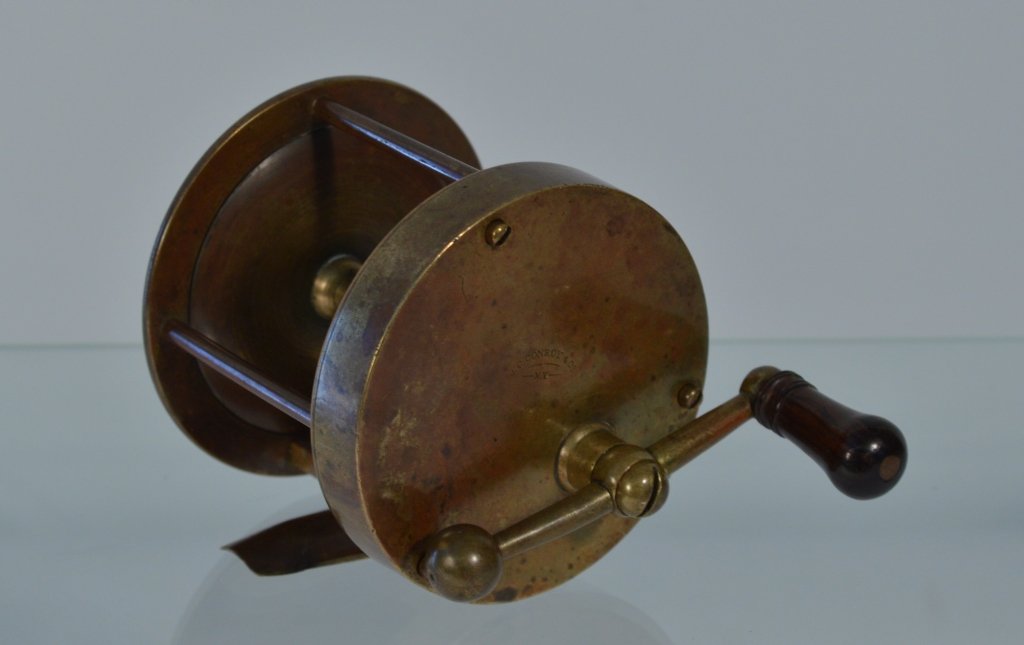 J.C. Conroy & Co NY Heavy Brass Fishing Reel - 3" (1 of 3)