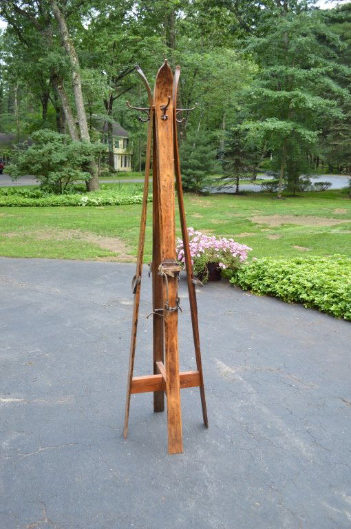 Wooden Ski Coat Tree - 82" tall (1 of 2)