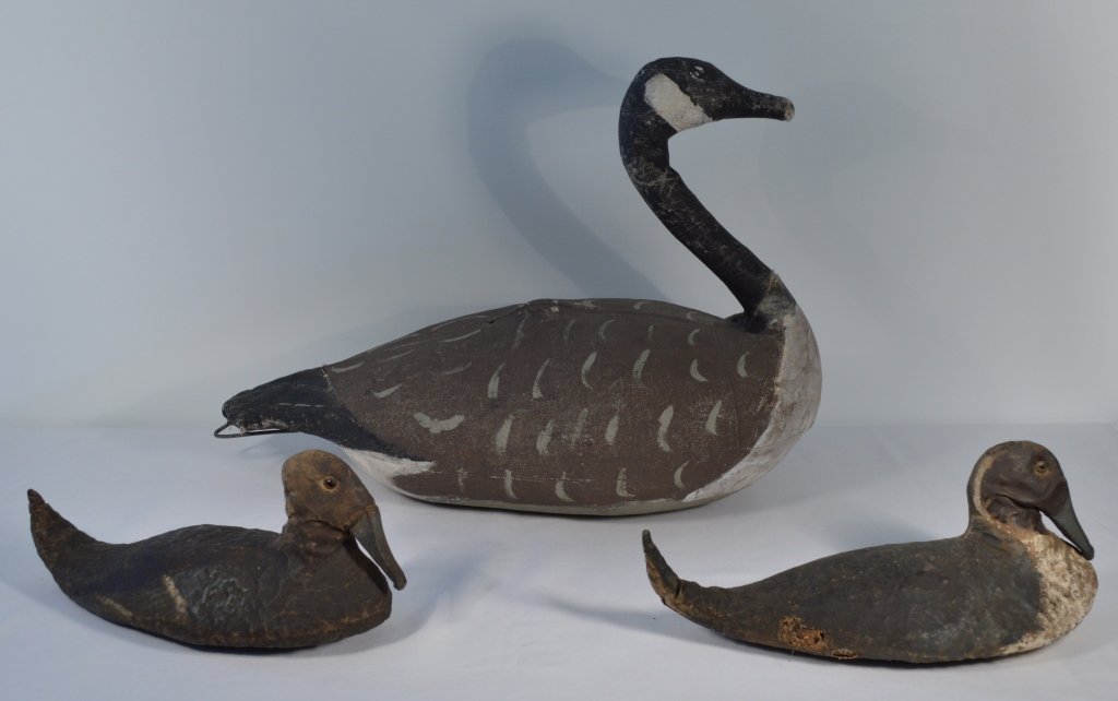 Canvas Covered Goose and 2 Duck Decoys (1 of 1)