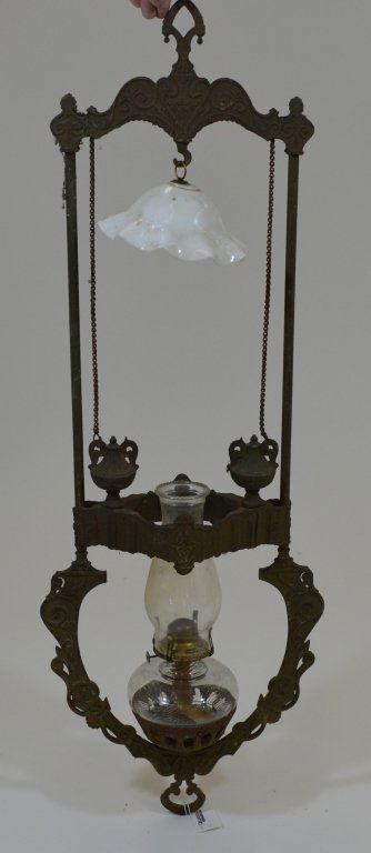 Hanging Kerosene Oil Lamp with Iron Frame (1 of 1)