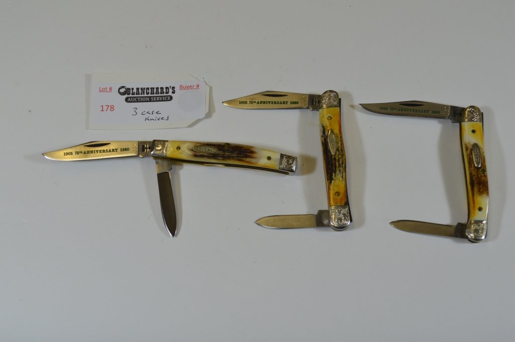 3 Case 75th Anniversary Pocket Knives (1 of 1)