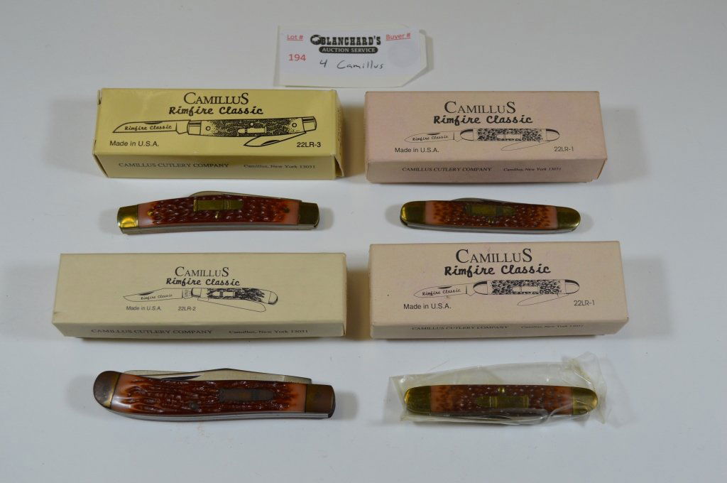 4 Camillus Rim Fire Classic Pocket Knives (1 of 1)