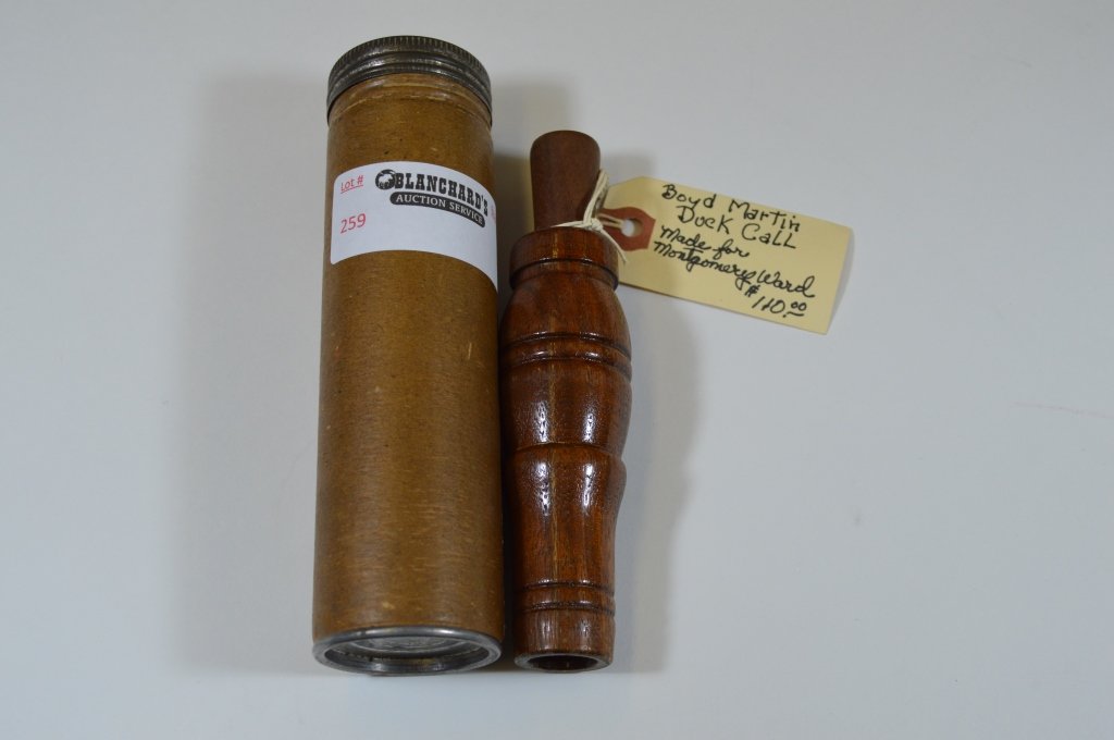 Boyd Martin Wooden Duck Call: in original cardboard case. From the Andy Reese Estate, well known and respected Western NY collector.