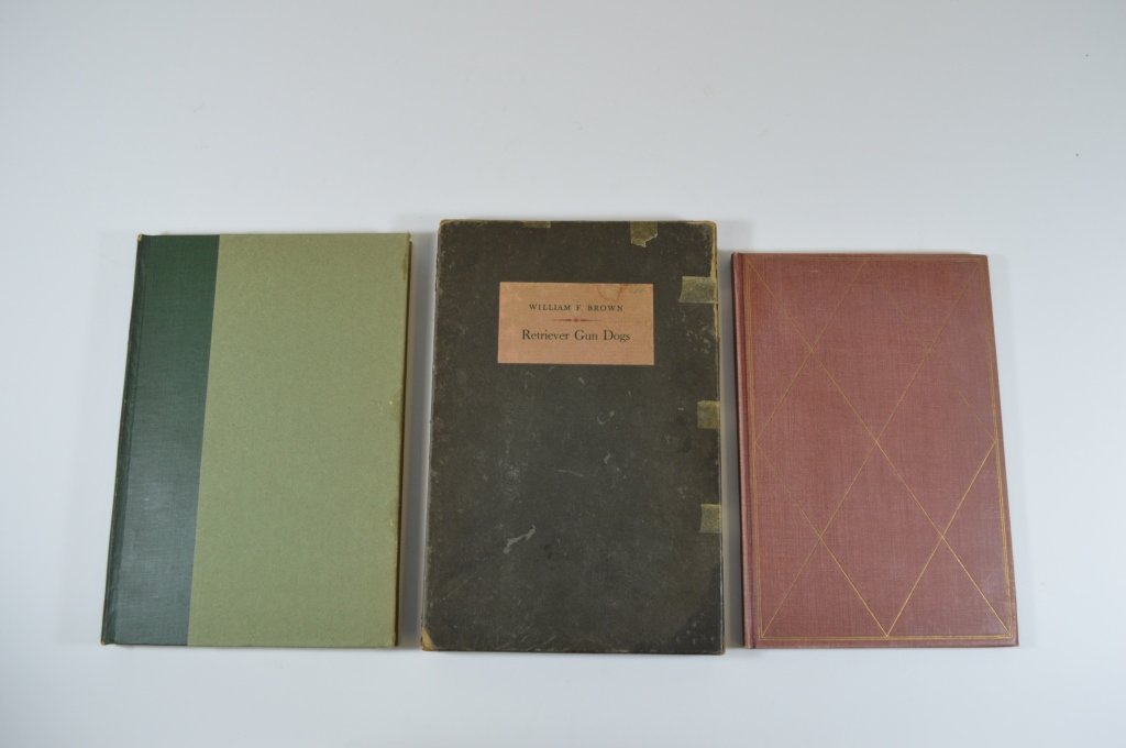 Two Sporting Dog Books: The Legends of the Hounds by George Henry Boker - 1929. Deluxe Edition 194/200. Illustrations are colored by hand. Retriever Gun Dogs by William F. Brown, 1945. Limited Edition to 375 copies signed by