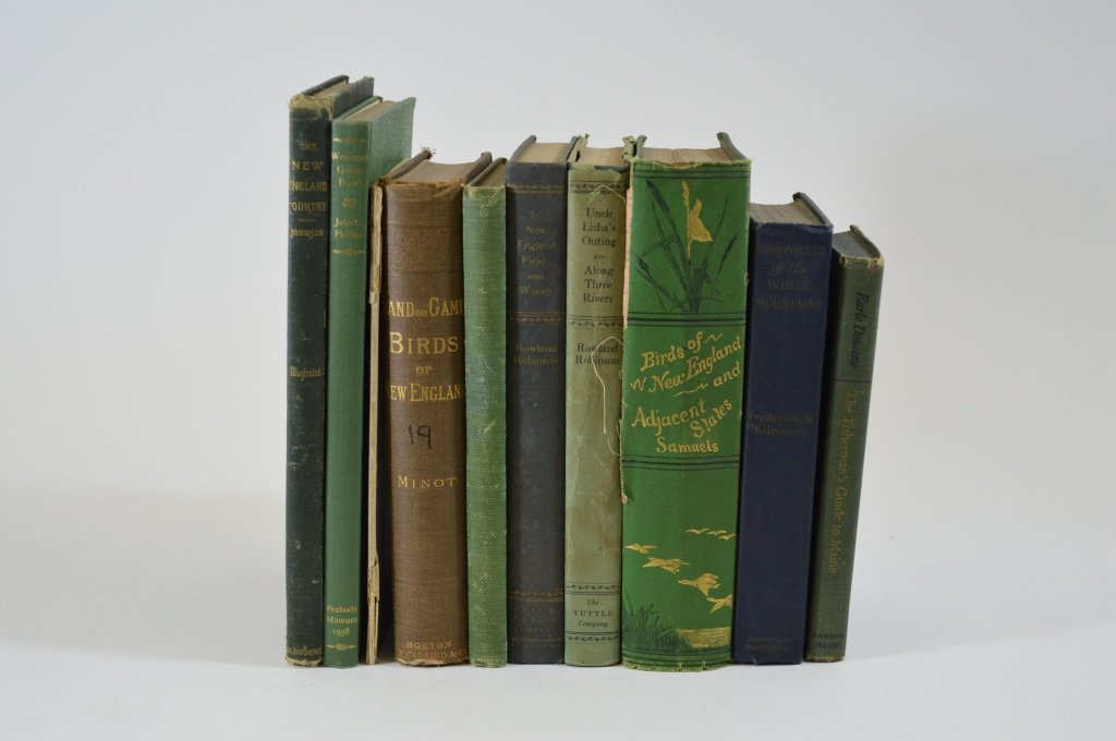 9 Bird and Fishing Books: From the Estate of Everett “Rett” Foster of Clayton, NY. Mr. Foster had an extensive collection of hunting, angling and outdoor sporting books from The Derrydale Press. Many of these books were ac