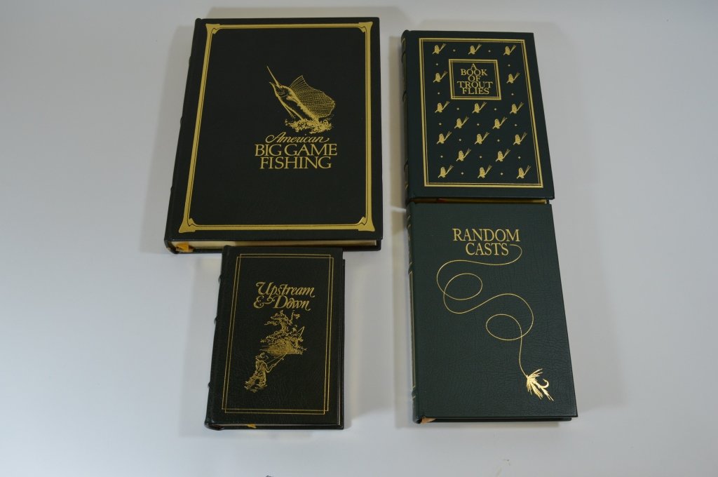 4 Modern Leather Bound Fishing Books (1 of 2)