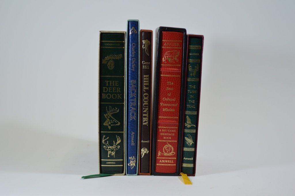 5 Modern Leather Bound Sporting Books by Amwell (1 of 1)