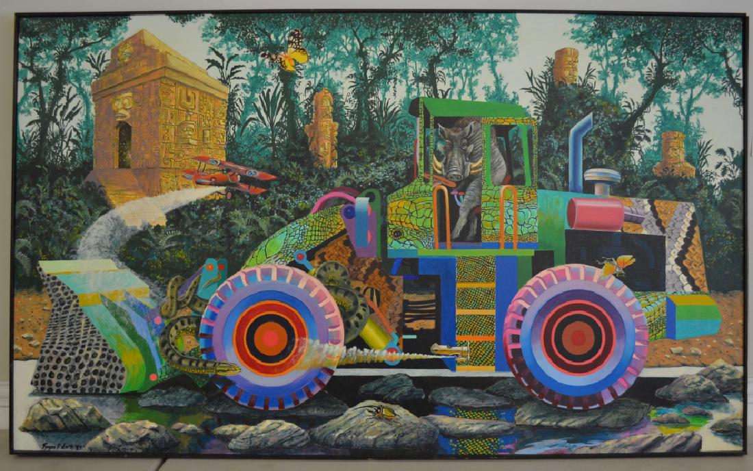 Loader with Warthog Oil on Canvas by Roger Smith (1 of 3)