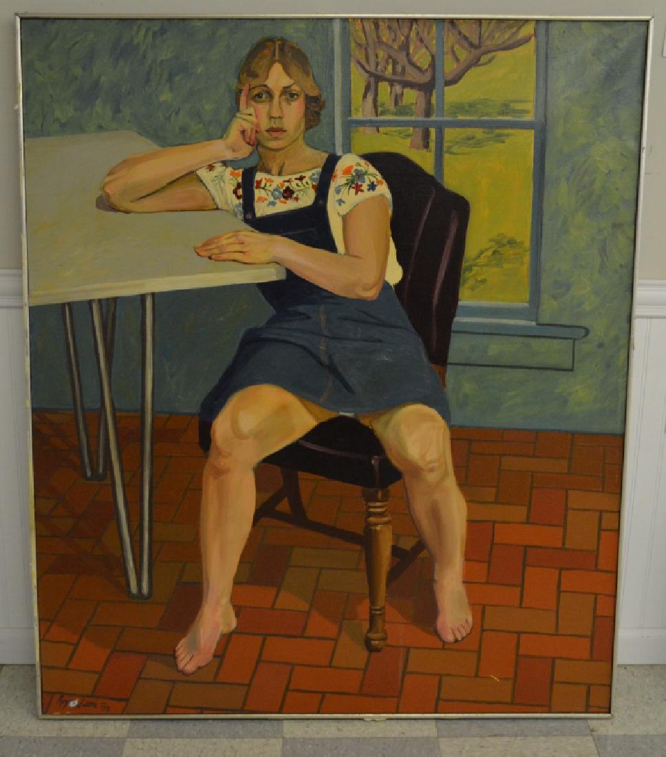 Girl by Window Oil on Canvas by Roger Smith (1 of 3)