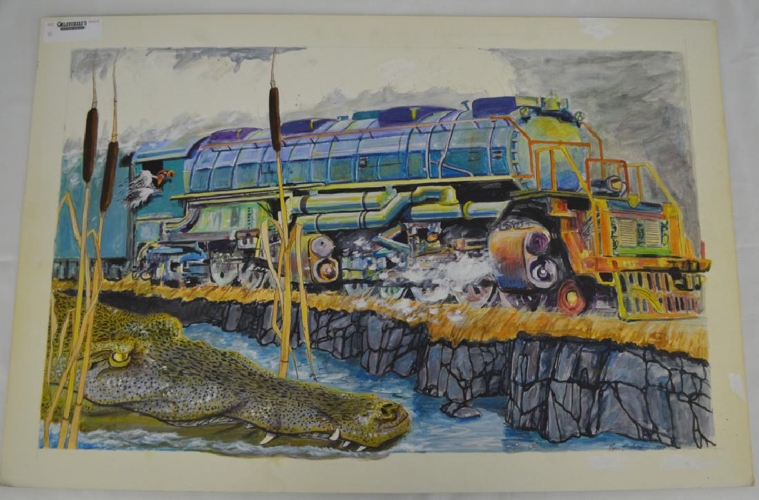 Locomotive & Gator Painting by Roger Smith (1 of 3)