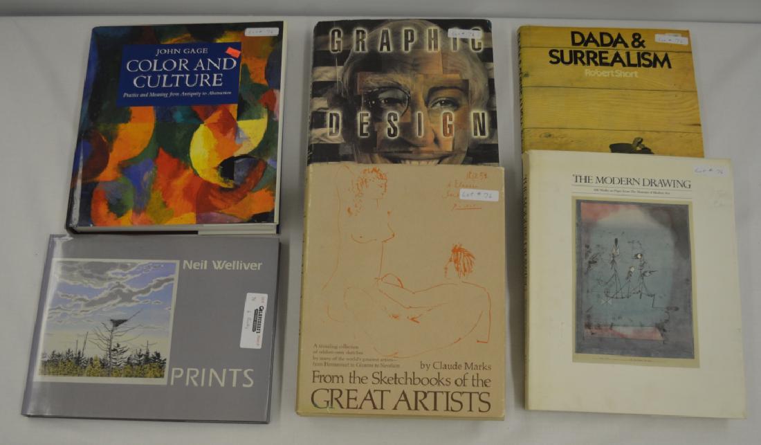 6 Modern Art Books: Neil Welliver Prints; From the Sketchbooks of the Great Artists; The Modern Drawing; Dada & Surrealism; Graphic Desisn USA 12; Color and Culture