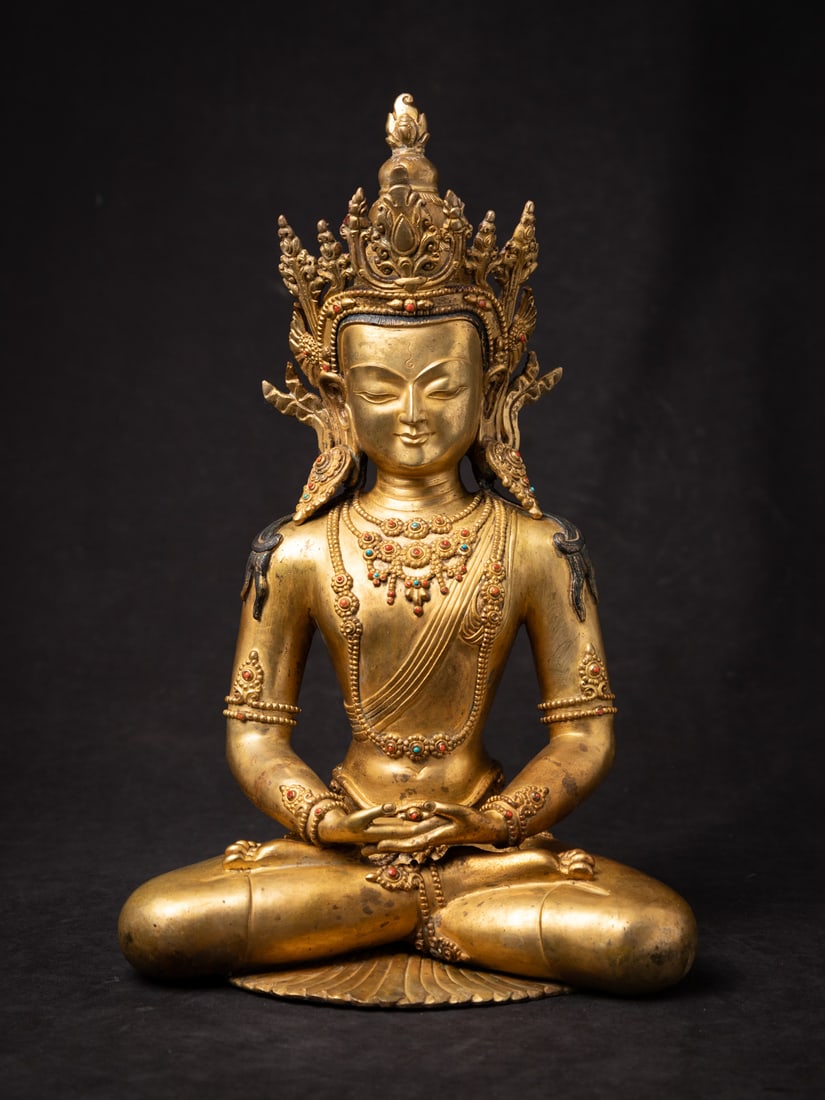Old high quality bronze Nepali Buddha statue from Nepal, Middle 20th century (1 of 20)