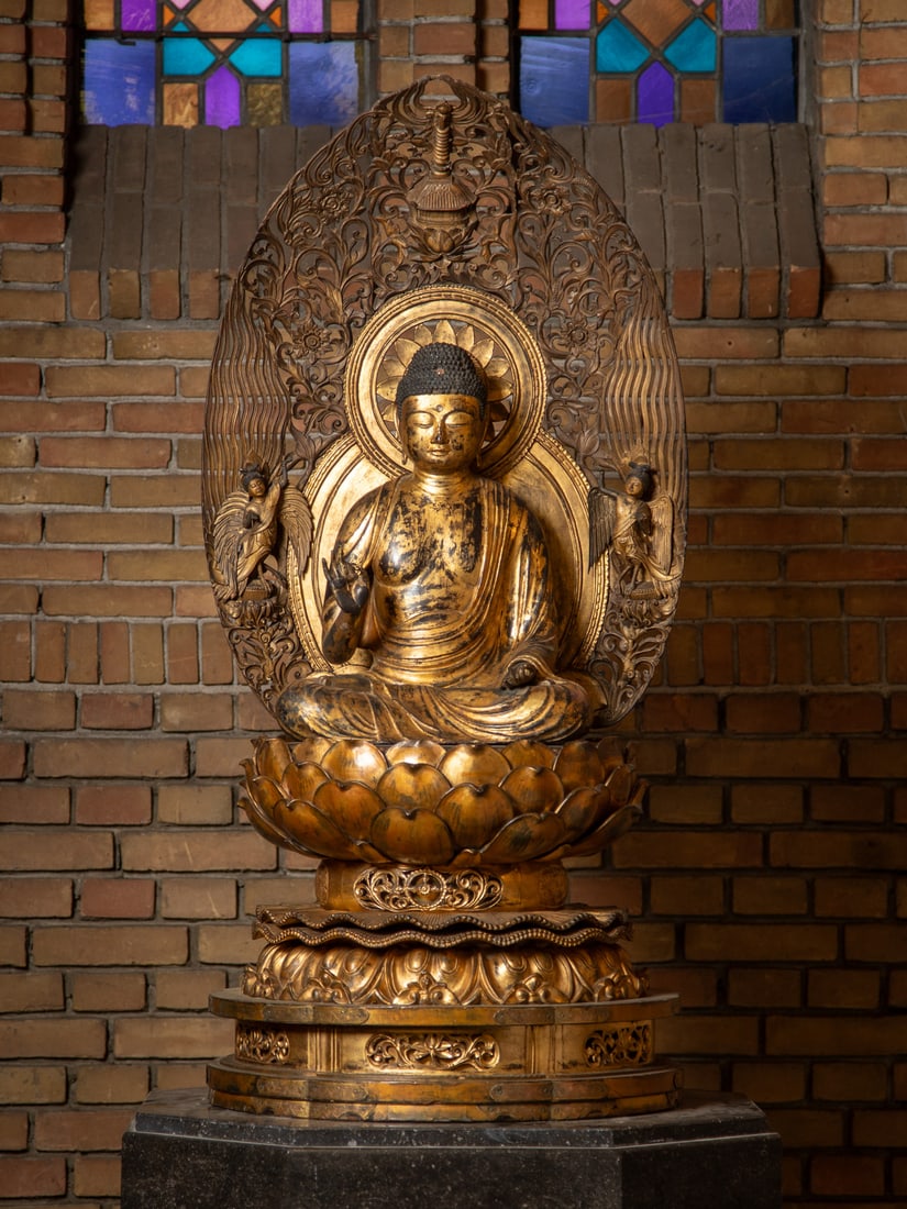 Rare antique Japanese Amida Buddha statue from Japan, 18th century - EDO period (1 of 20)