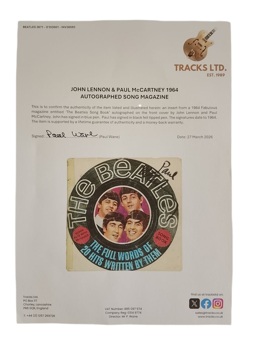 Autographed John Lennon & Paul McCartney Beatles Song Book (Tracks COA) (1 of 4)