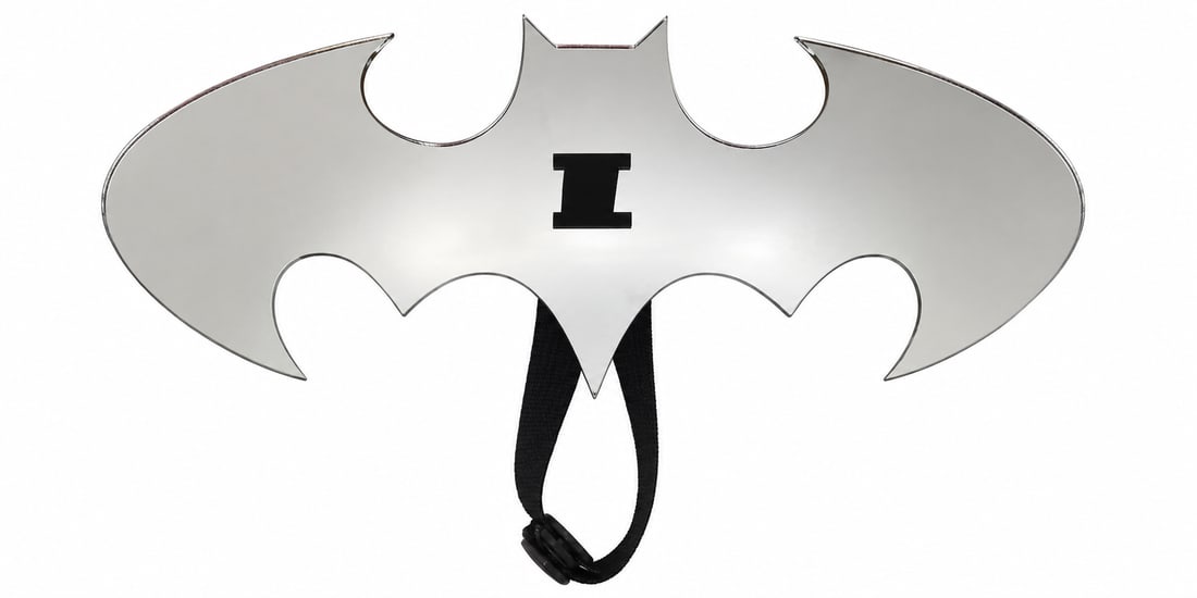 PRINCE Stage and Photo Used 'Batman' Mirror Bracelet: A Batman mirror bracelet with an elastic band in the middle for the wrist, worn by Prince on stage and in photoshoots during his Batman era. Accompanied by a signed letter of authenticity from a key i