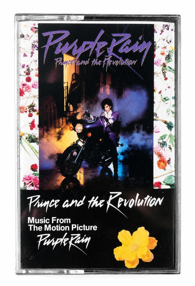 Prince Personally Owned Copy of Purple Rain Cassette: This Cassette Tape of Purple Rain was personally owned by Prince and comes with a Letter of Provenance signed by a Nelson family member. It also comes signed by a reputable online Prince auction house