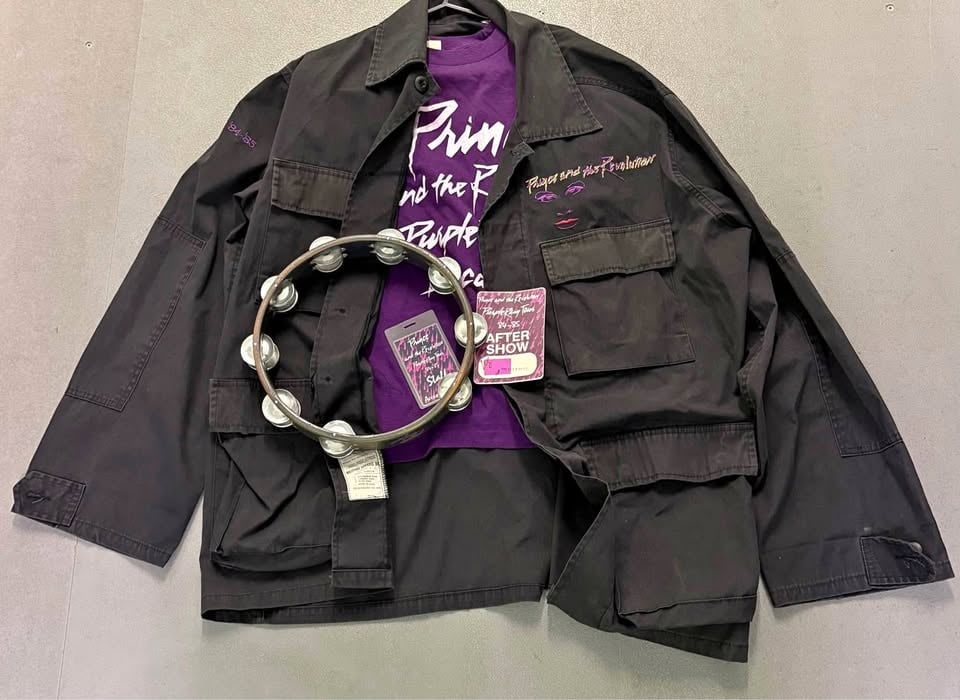 Prince - Purple Rain Tour, Stage Used Tambourine + Crew Items (1 of 3)