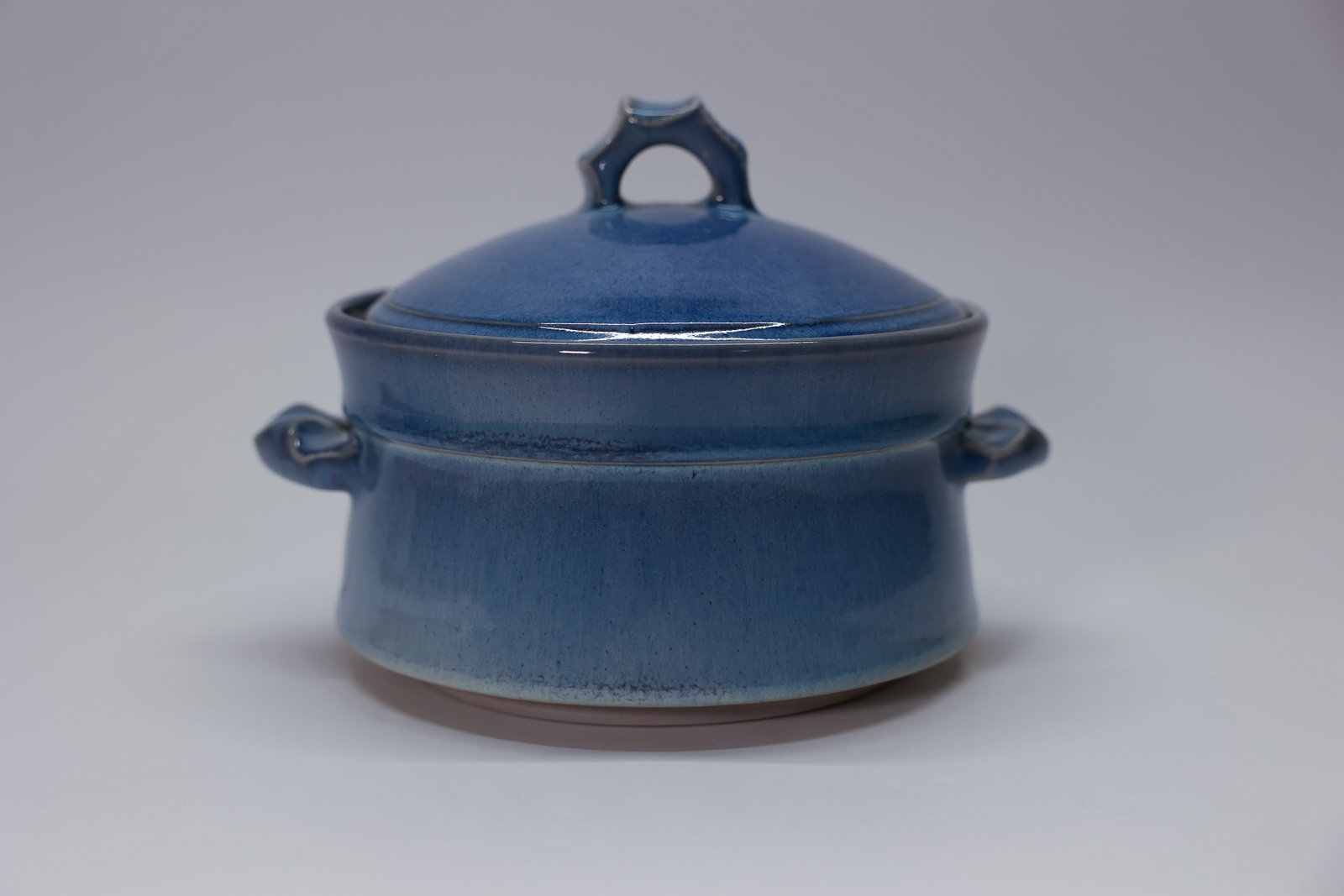 Signed Lava Jazz Pottery Blue Lidded Casserole (1 of 7)