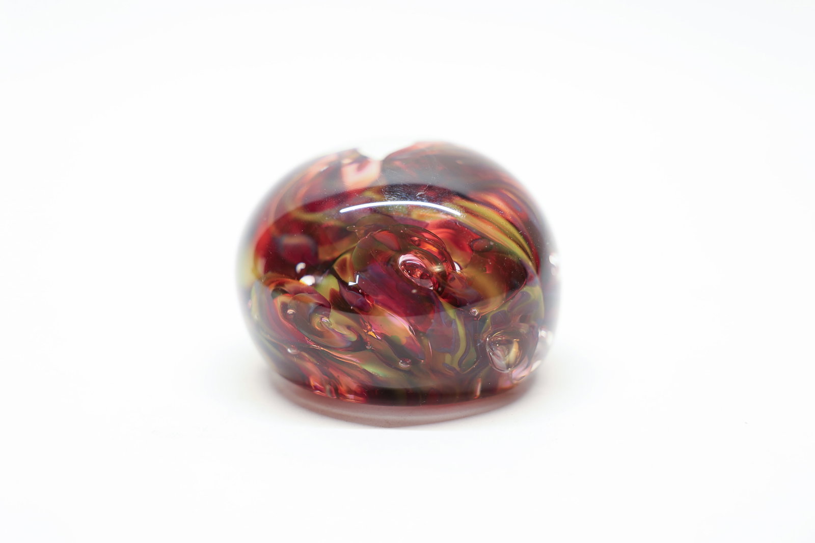 Vintage Art Glass Paperweight Red Swirl (1 of 5)