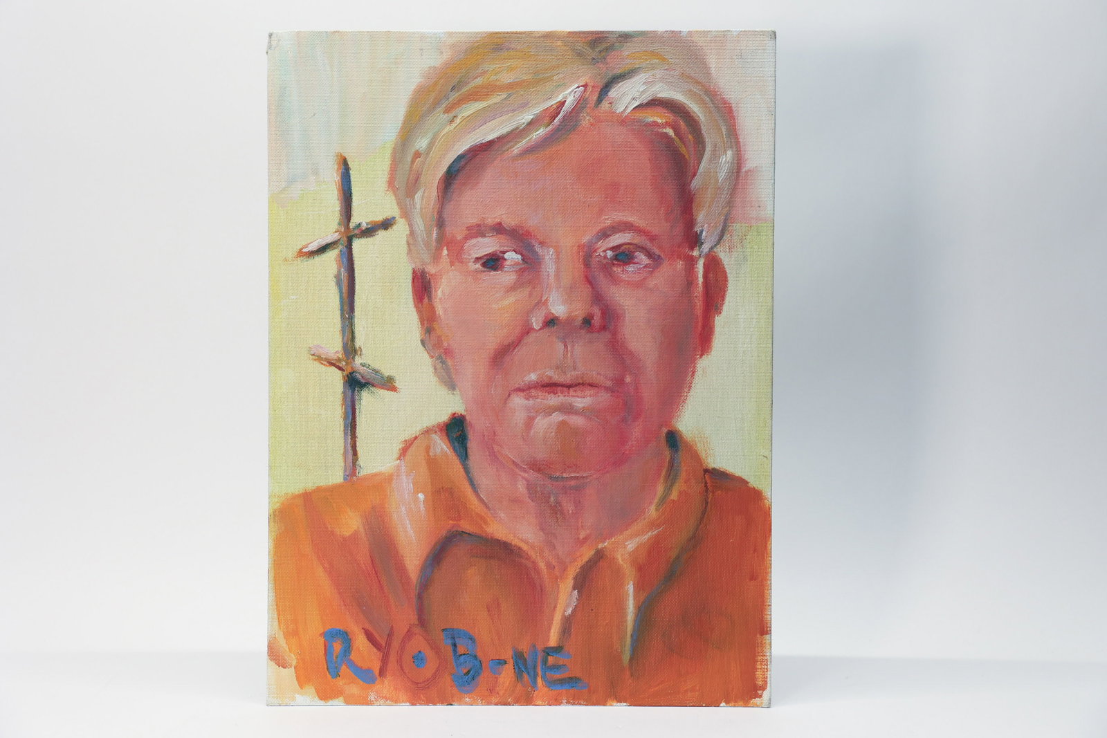 Original Portrait Painting on Board: Signed or titled Ryo Bone. Vintage. 12 x 16”.Dimensions: H: 16", W: 12"